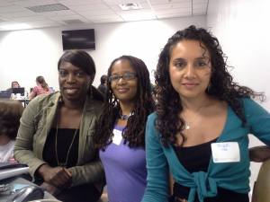 My RailsGirls DC digital sisters Geraldine, Ananda, and Niyati