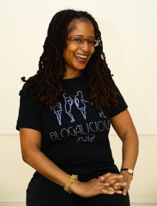 Ananda wearing Blogalicious 2012 t-shirt created by Shootie Girl created by LaShaun Martin -  www.shootiegirl.com/
