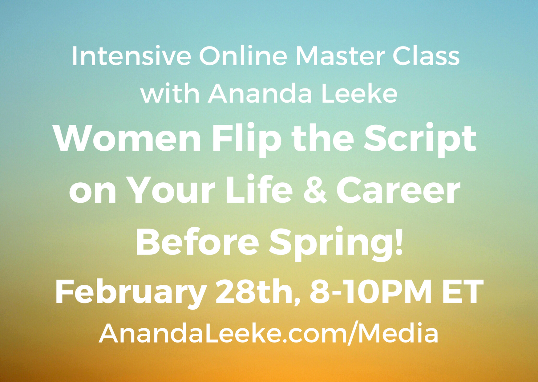 Intensive Online Master Class for Women